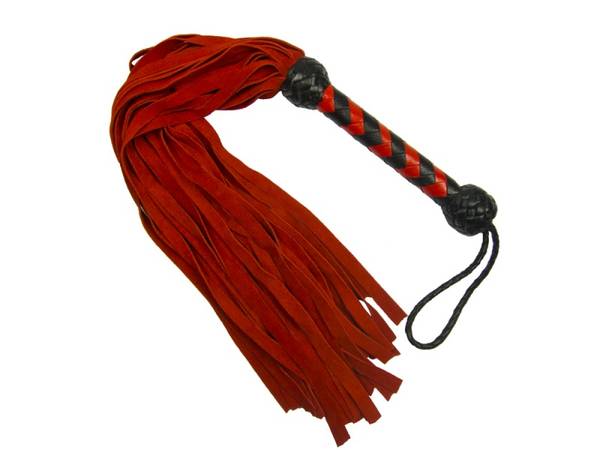 Hovedbilde RaS - Flogger - Lærpisk med 36 haler - Sort/Rød og Rød