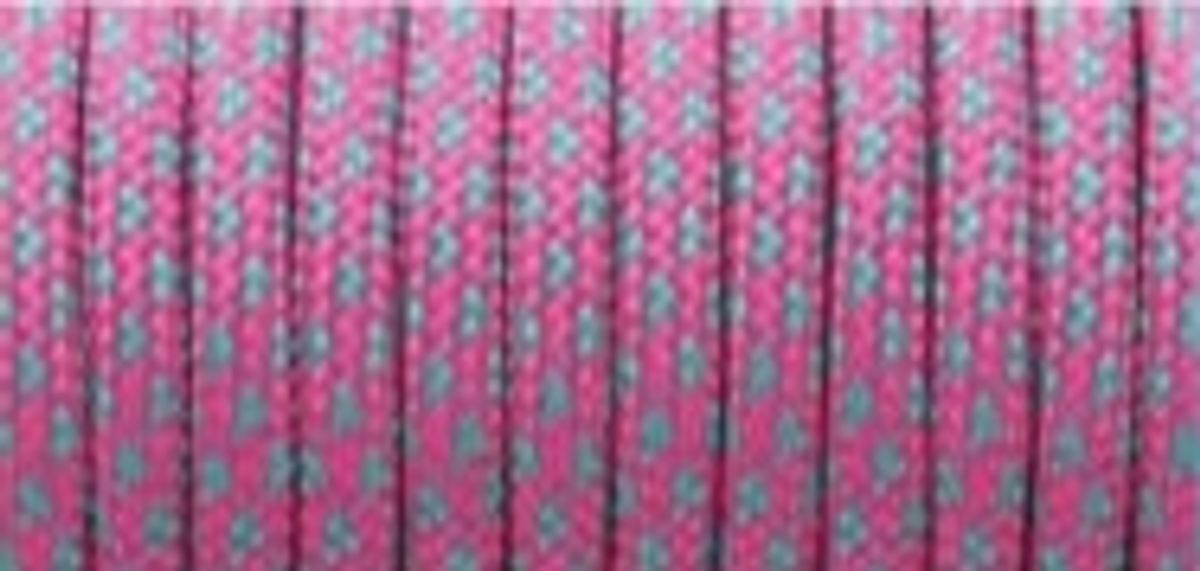 550 Paracord - Type III - 30m - Mørk Rosa Turkis Hjerte