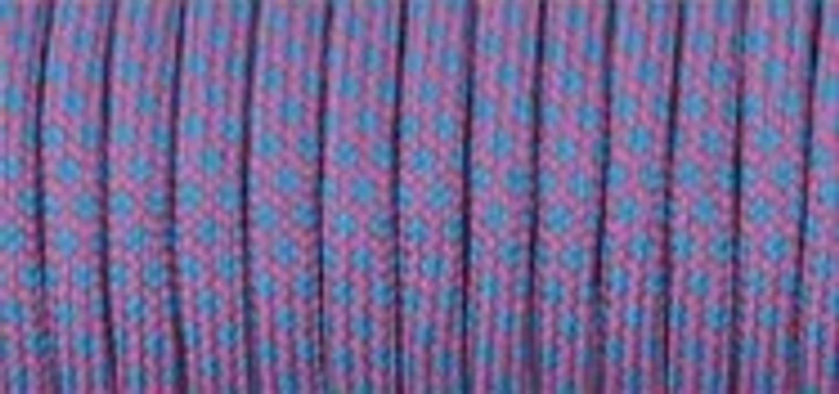 550 Paracord - Type III - 30m - Mørk Rosa Himmelblå Diamant