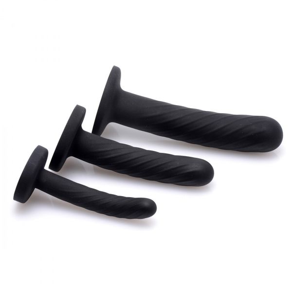Hovedbilde Strap U - Trinity Strap-On Silicone 3 Piece Dildo Set - Black